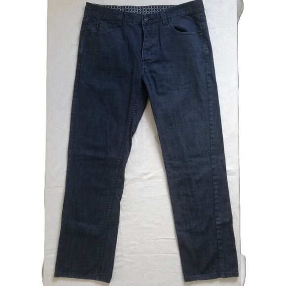 Men's DC Denim Coated Cotton Straight Leg Dark Blue Jeans 36 x 32 - Picture 1 of 14
